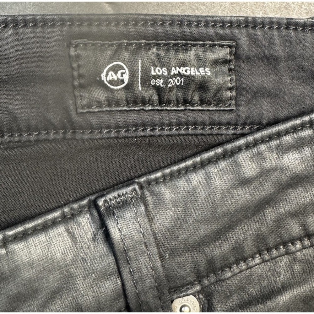 AG Adriano Goldschmied Mari Black Coated‎ Jeans Women 30 Japanese Fabric US Made - Picture 6 of 11